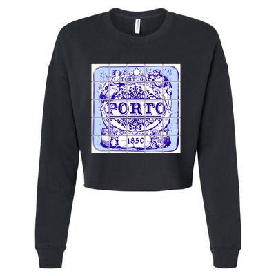 Azulejo Porto Lisbon Azulejos Lisboa Cropped Pullover Crew