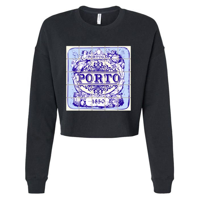 Azulejo Porto Lisbon Azulejos Lisboa Cropped Pullover Crew