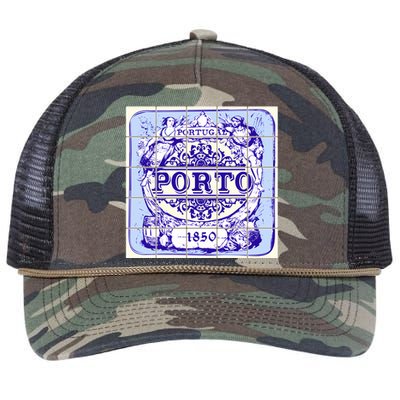 Azulejo Porto Lisbon Azulejos Lisboa Retro Rope Trucker Hat Cap