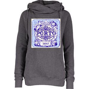 Azulejo Porto Lisbon Azulejos Lisboa Womens Funnel Neck Pullover Hood