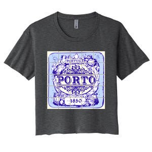 Azulejo Porto Lisbon Azulejos Lisboa Women's Crop Top Tee