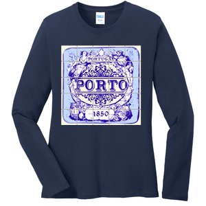 Azulejo Porto Lisbon Azulejos Lisboa Ladies Long Sleeve Shirt