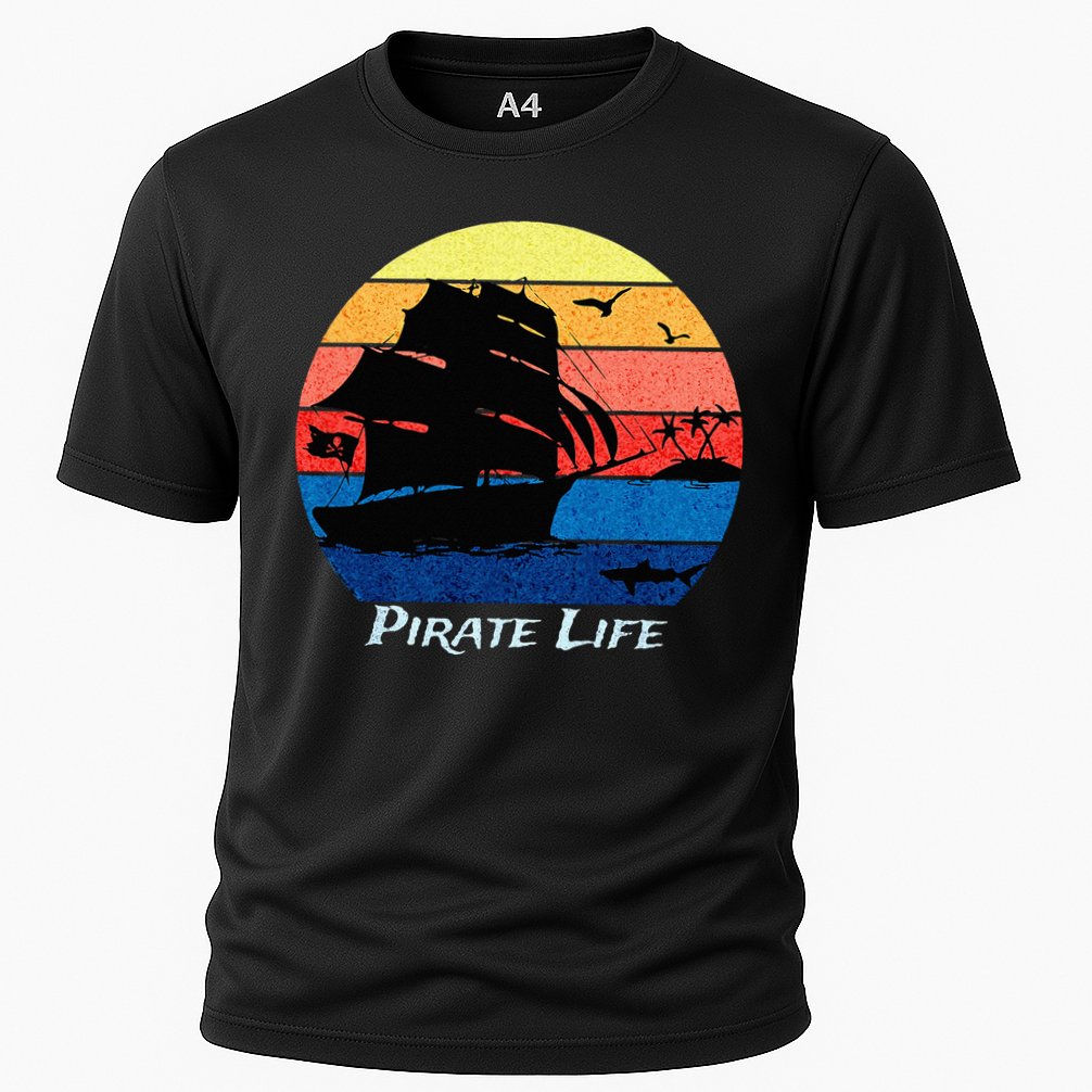 Arrgh Pirate Life Pirate Ship And Jolly Roger Flag Pirate Performance Shirt
