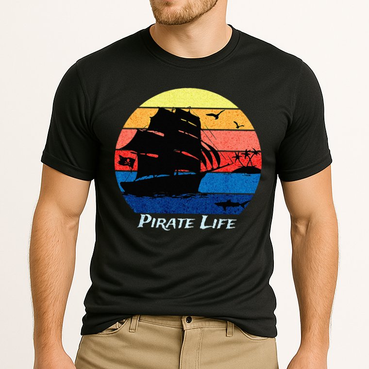 Arrgh Pirate Life Pirate Ship And Jolly Roger Flag Pirate Performance Shirt