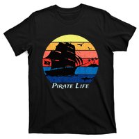 Arrgh Pirate Life Pirate Ship And Jolly Roger Flag Pirate T-Shirt