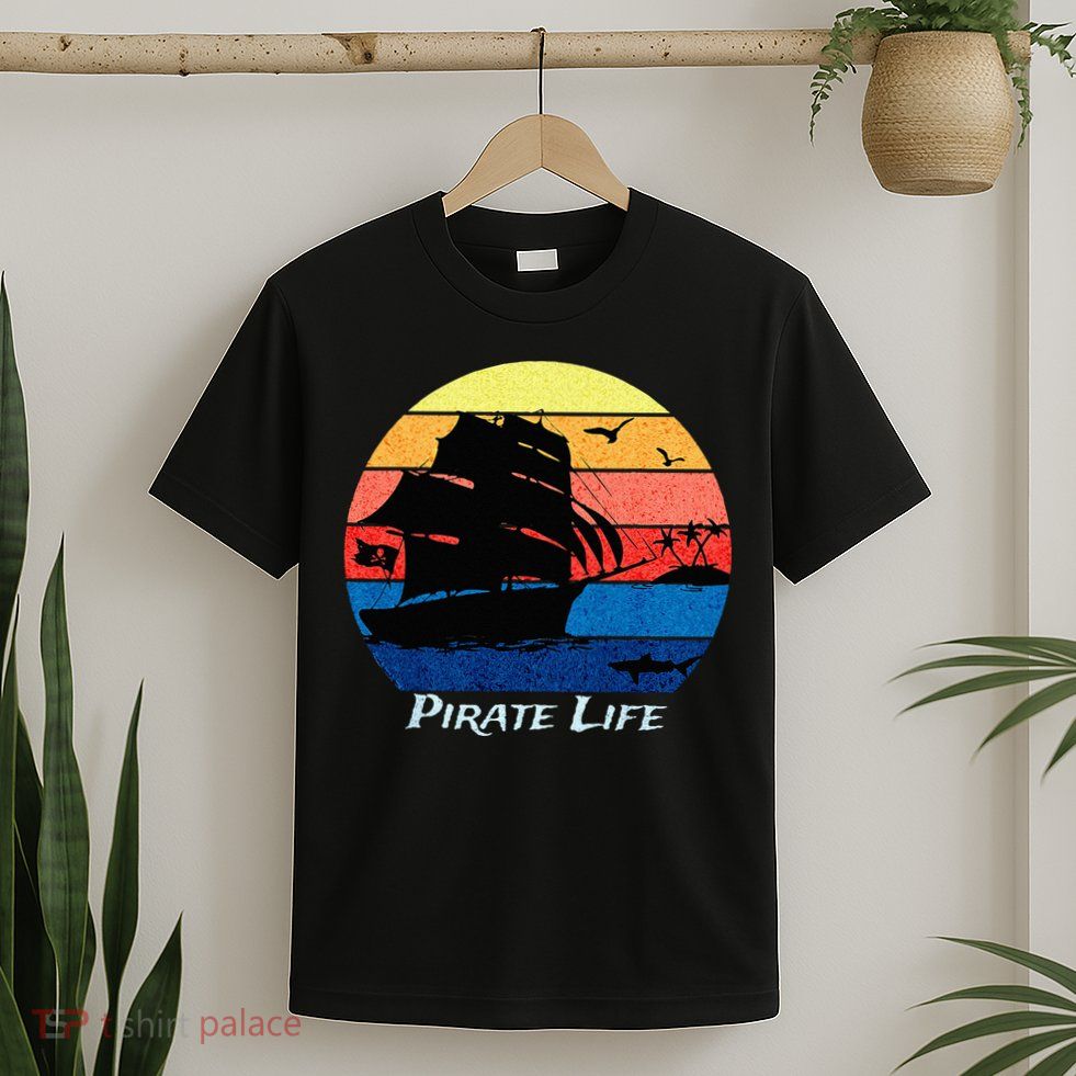 Arrgh Pirate Life Pirate Ship And Jolly Roger Flag Pirate T-Shirt