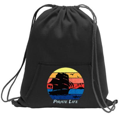 Arrgh Pirate Life Pirate Ship And Jolly Roger Flag Pirate Sweatshirt Cinch Pack Bag