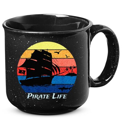 Arrgh Pirate Life Pirate Ship And Jolly Roger Flag Pirate 15oz Campfire Ceramic Mug