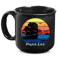 Arrgh Pirate Life Pirate Ship And Jolly Roger Flag Pirate 15oz Campfire Ceramic Mug