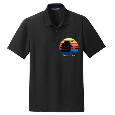 Arrgh Pirate Life Pirate Ship And Jolly Roger Flag Pirate Dry Zone Grid Polo