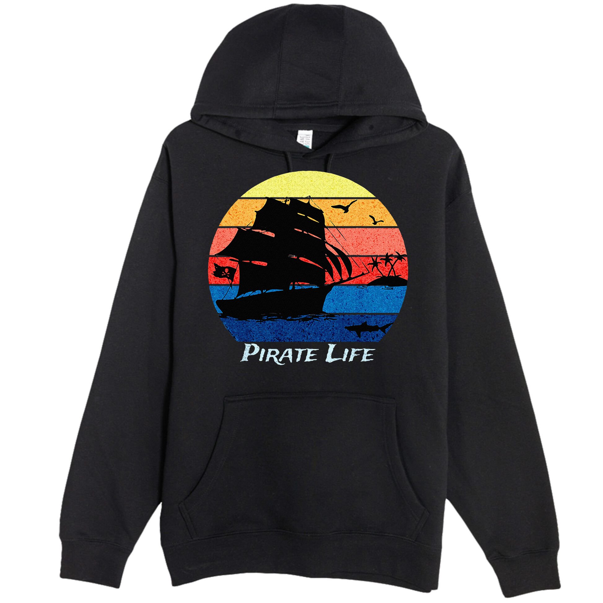 Arrgh Pirate Life Pirate Ship And Jolly Roger Flag Pirate Premium Pullover Hoodie