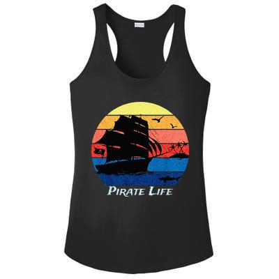Arrgh Pirate Life Pirate Ship And Jolly Roger Flag Pirate Ladies PosiCharge Competitor Racerback Tank