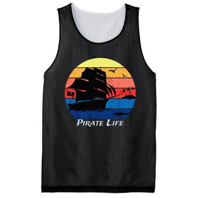 Arrgh Pirate Life Pirate Ship And Jolly Roger Flag Pirate Mesh Reversible Basketball Jersey Tank