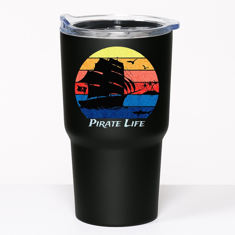 Arrgh Pirate Life Pirate Ship And Jolly Roger Flag Pirate Tumbler