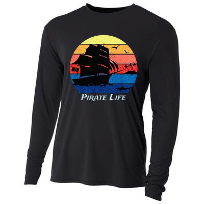 Arrgh Pirate Life Pirate Ship And Jolly Roger Flag Pirate Cooling Performance Long Sleeve Crew