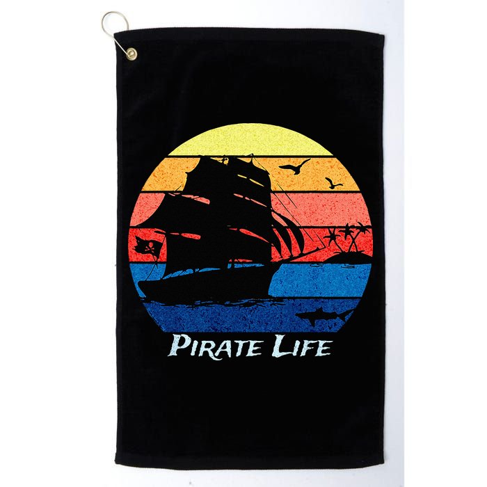 Arrgh Pirate Life Pirate Ship And Jolly Roger Flag Pirate Golf Towel