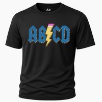 ABCD Pencil Lightning Rockn Roll Teacher Back To School Cooling Performance Crew T-Shirt