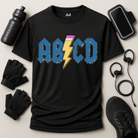 ABCD Pencil Lightning Rockn Roll Teacher Back To School Cooling Performance Crew T-Shirt