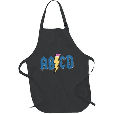 ABCD Pencil Lightning Rockn Roll Teacher Back To School Full-Length Apron With Pockets