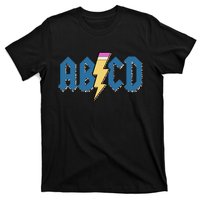 ABCD Pencil Lightning Rockn Roll Teacher Back To School T-Shirt