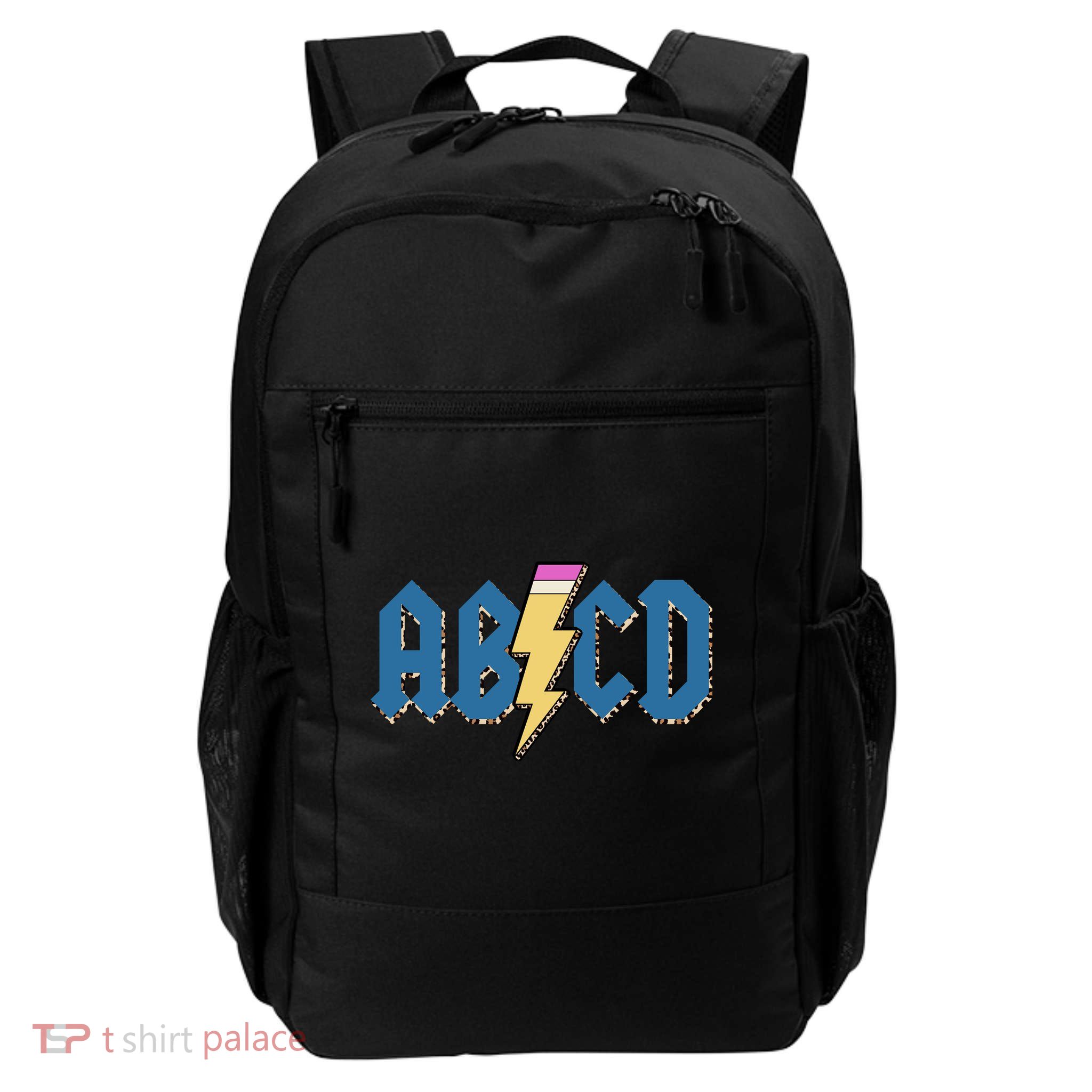 ABCD Pencil Lightning Rockn Roll Teacher Back To School Daily Commute Backpack