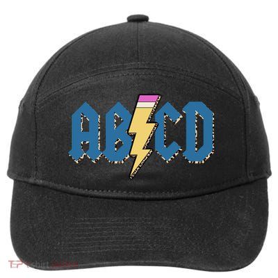 ABCD Pencil Lightning Rockn Roll Teacher Back To School 7-Panel Snapback Hat