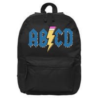 ABCD Pencil Lightning Rockn Roll Teacher Back To School 16 in Basic Backpack