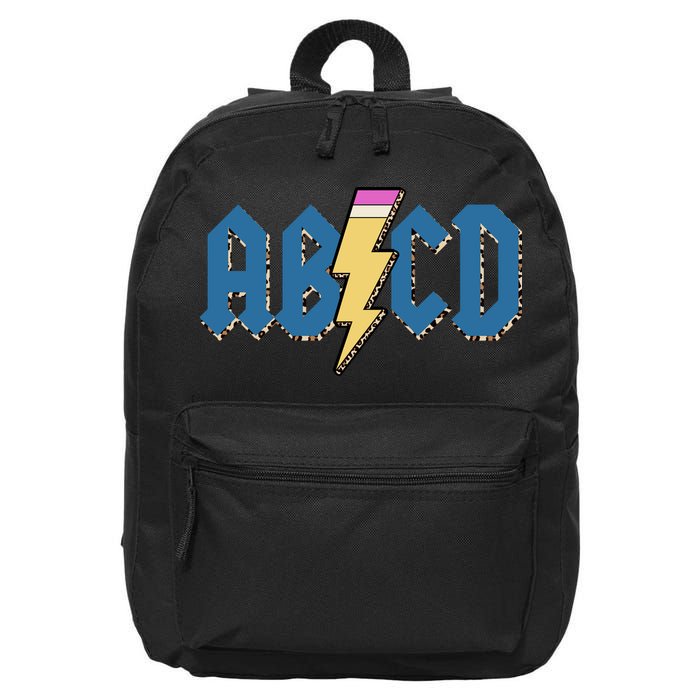 ABCD Pencil Lightning Rockn Roll Teacher Back To School 16 in Basic Backpack