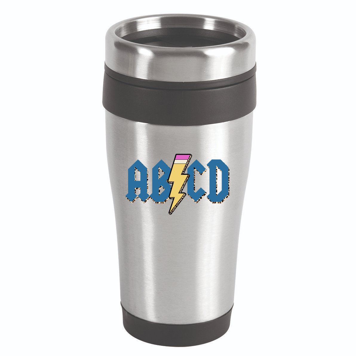 ABCD Pencil Lightning Rockn Roll Teacher Back To School 16oz Travel Tumbler