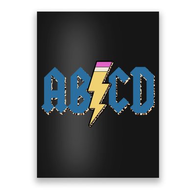 ABCD Pencil Lightning Rockn Roll Teacher Back To School Poster