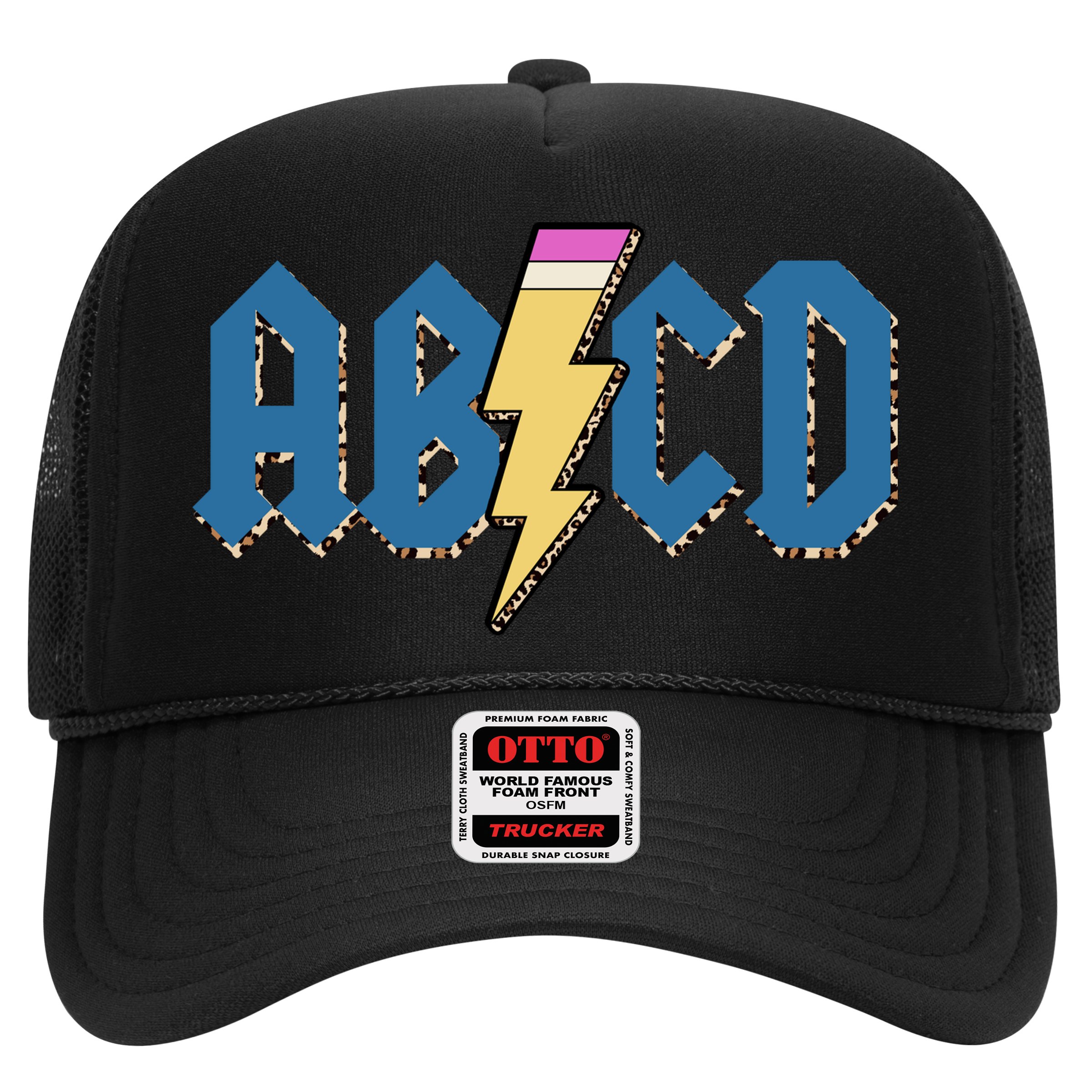 ABCD Pencil Lightning Rockn Roll Teacher Back To School Hat