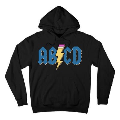 ABCD Pencil Lightning Rockn Roll Teacher Back To School Tall Hoodie