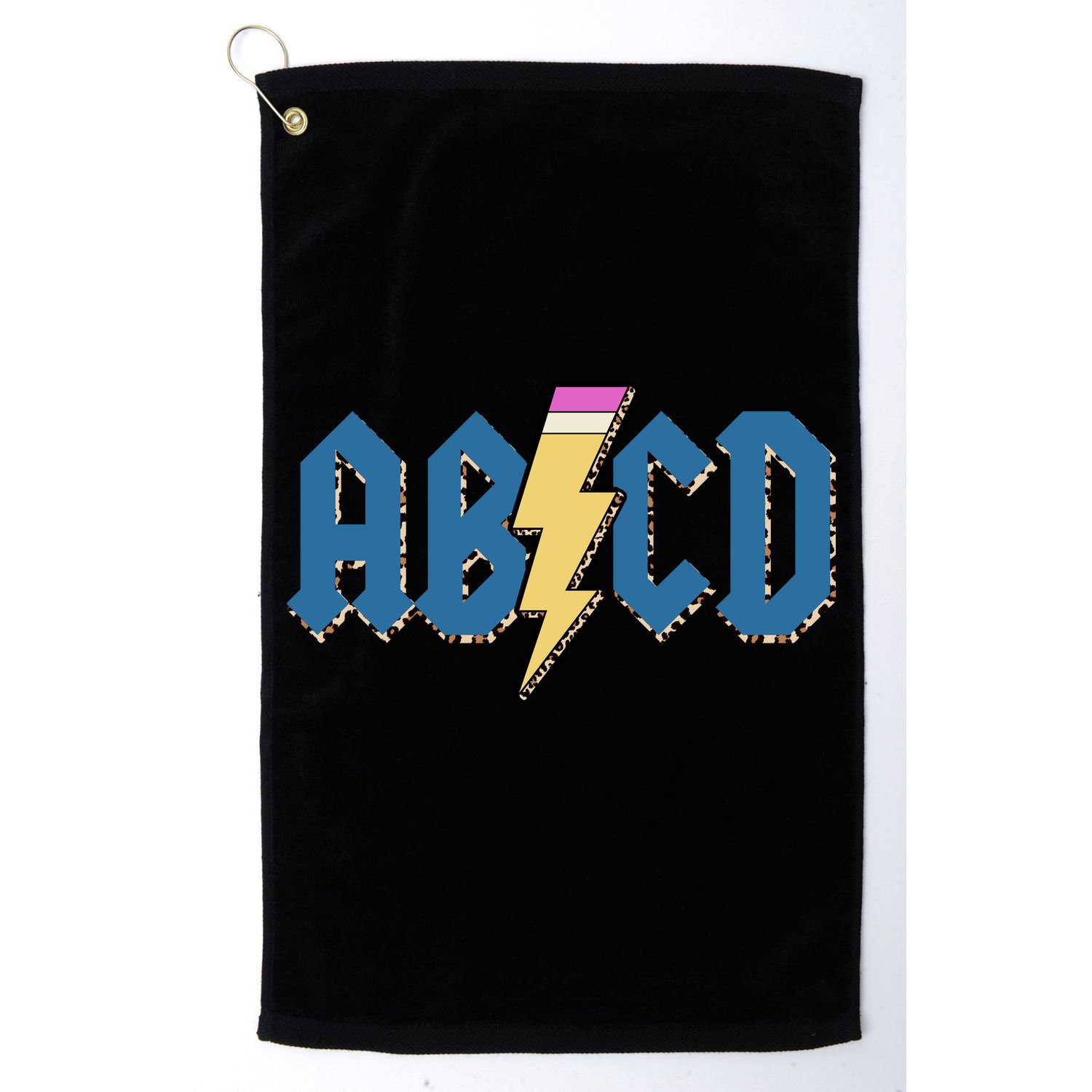 ABCD Pencil Lightning Rockn Roll Teacher Back To School Golf Towel