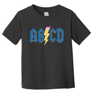 ABCD Pencil Lightning Rockn Roll Teacher Back To School Toddler T-Shirt