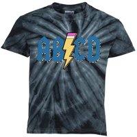 ABCD Pencil Lightning Rockn Roll Teacher Back To School Kids Tie-Dye T-Shirt