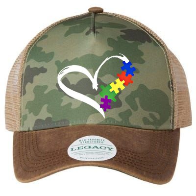 Autism Puzzle Love Autism Awareness Graphic Funny Gift Legacy Tie Dye Trucker Hat