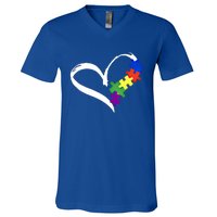 Autism Puzzle Love Autism Awareness Graphic Funny Gift V-Neck T-Shirt