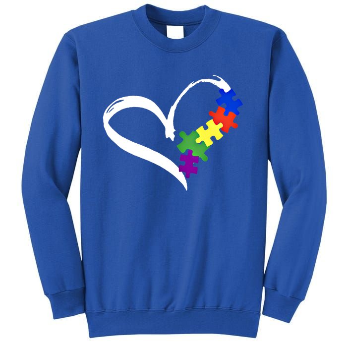 Autism Puzzle Love Autism Awareness Graphic Funny Gift Tall Sweatshirt