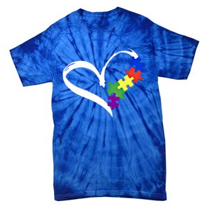 Autism Puzzle Love Autism Awareness Graphic Funny Gift Tie-Dye T-Shirt