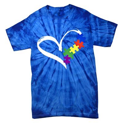 Autism Puzzle Love Autism Awareness Graphic Funny Gift Tie-Dye T-Shirt