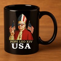 American Pope Leo XIV USA 11oz C Handle Ceramic Mug