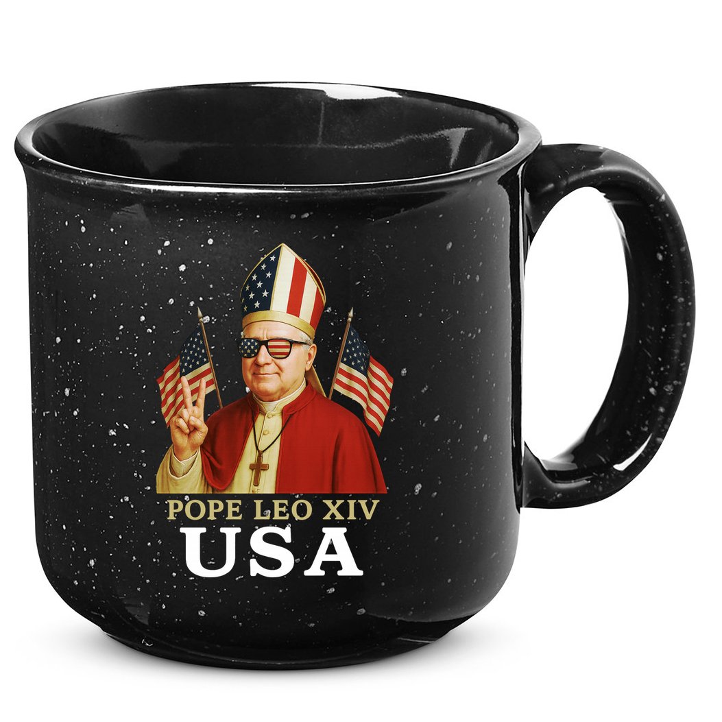 American Pope Leo XIV USA 15oz Campfire Ceramic Mug