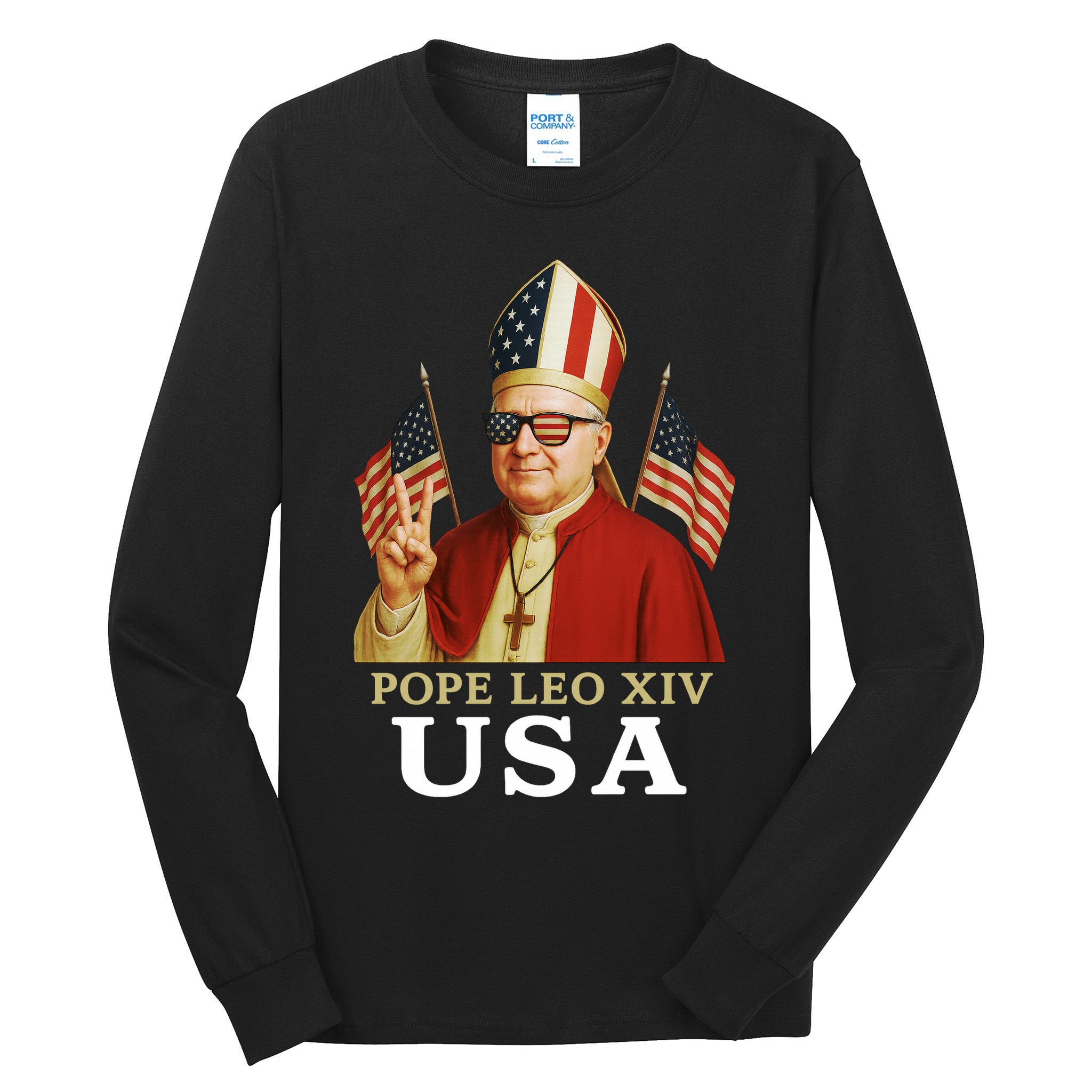 American Pope Leo XIV USA Tall Long Sleeve T-Shirt