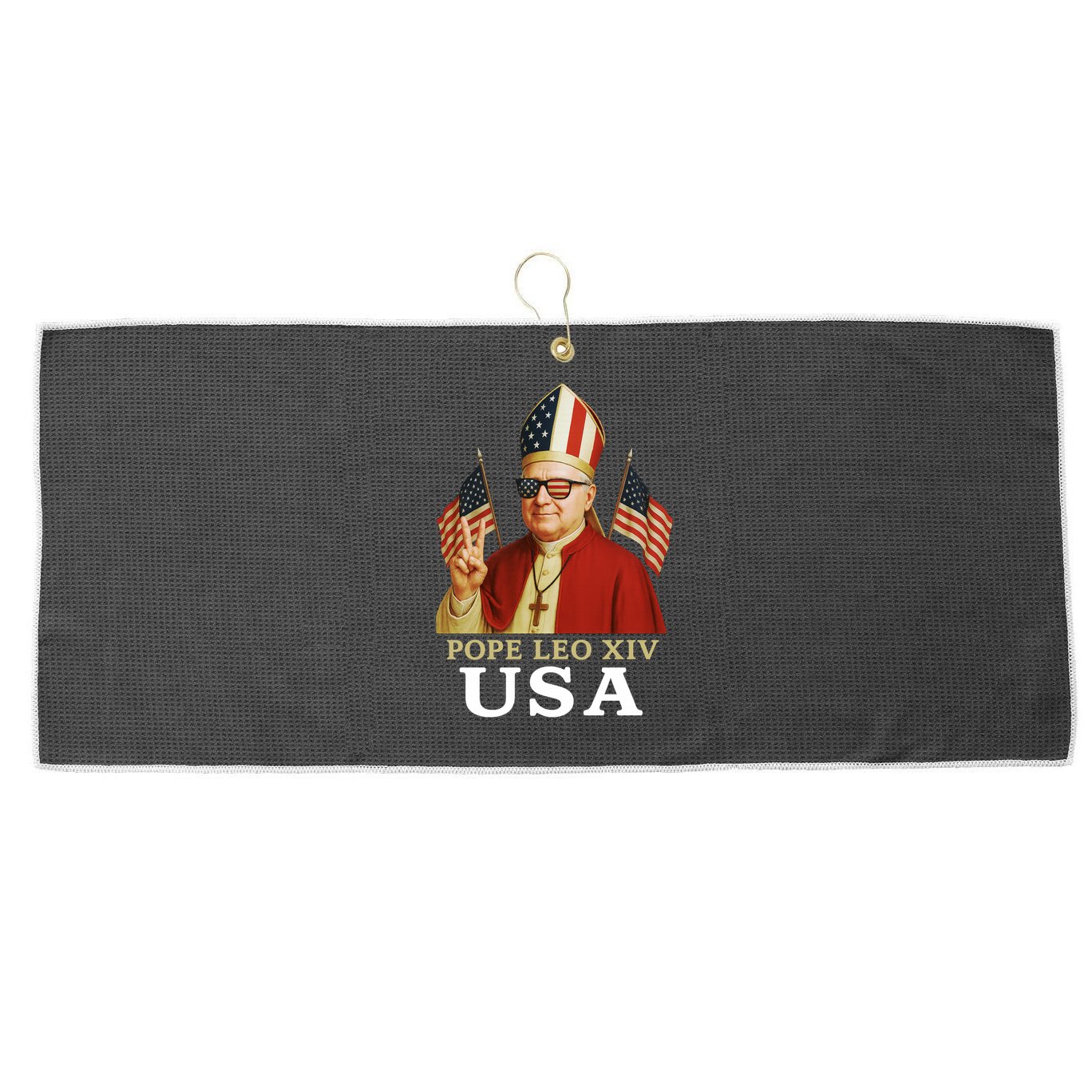 American Pope Leo XIV USA Large Microfiber Waffle Golf Towel