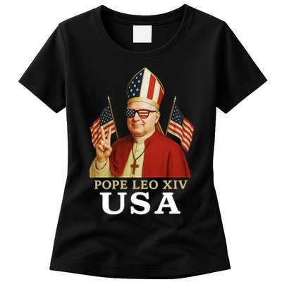 American Pope Leo XIV USA Womens T-Shirt