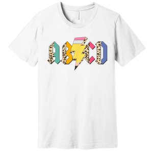 ABCD Pencil Lightning Bolt Back To School Teachers Premium T-Shirt