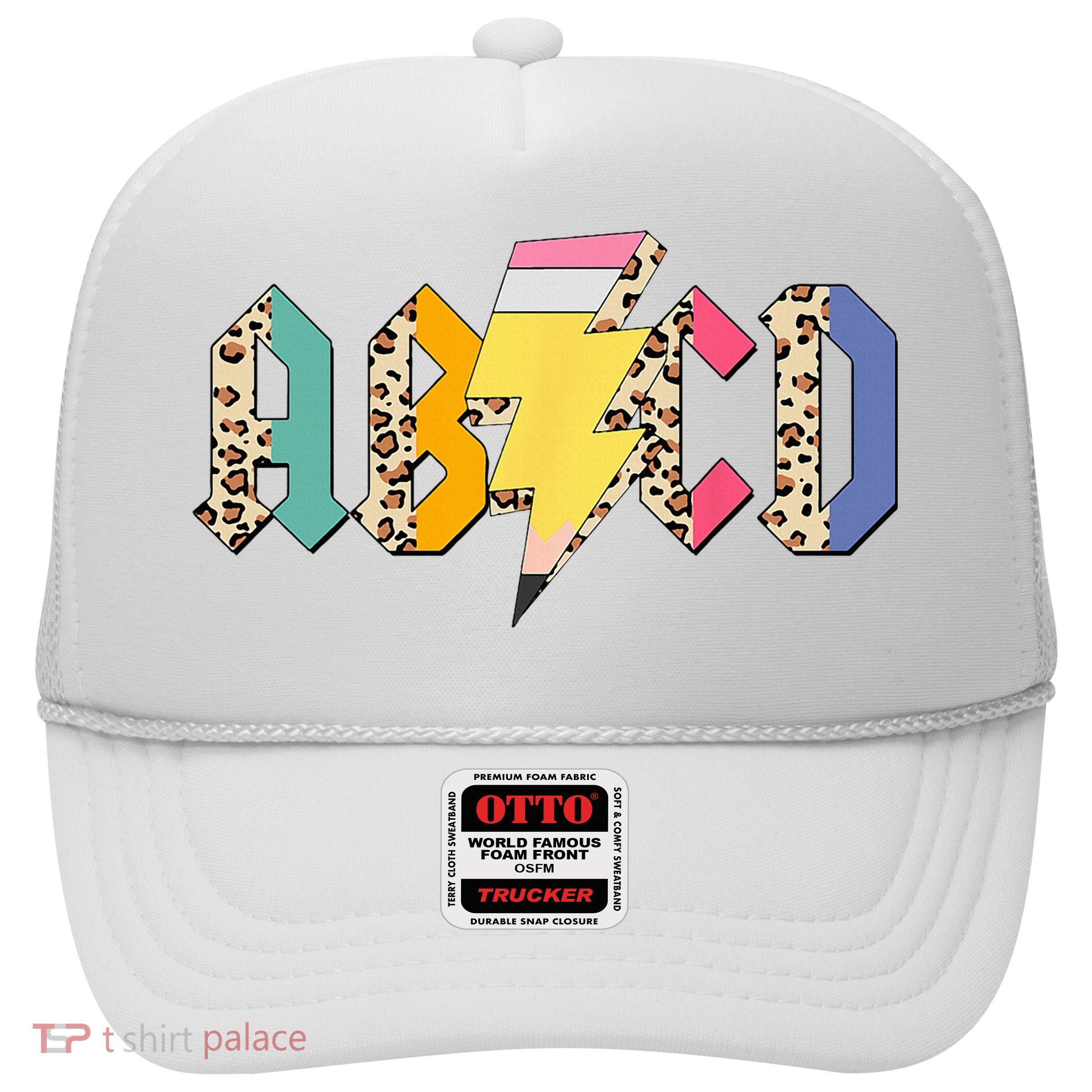 ABCD Pencil Lightning Bolt Back To School Teachers Trucker Hat