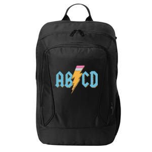 ABCD Pencil Lightning Rockn Roll Teacher Back To School City Backpack