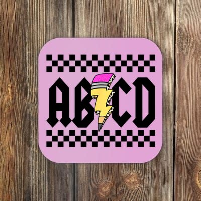 ABCD Pencil Lightning Bolt Back To School Teachers Kids Rock Coaster