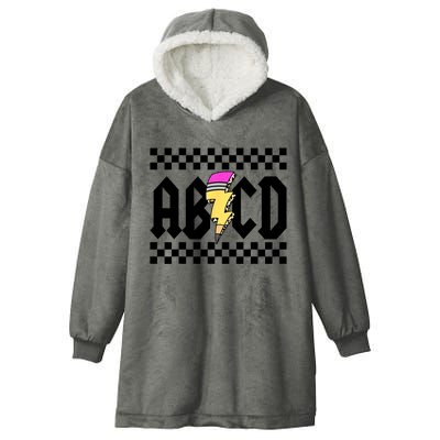 ABCD Pencil Lightning Bolt Back To School Teachers Kids Rock Hooded Wearable Blanket